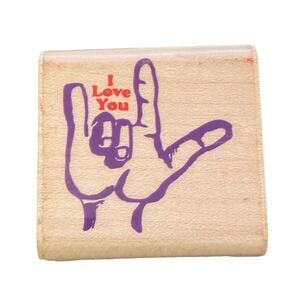 Inkadinkado 173-J I Love You Sign Language Rubber Stamp